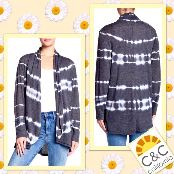 California Tie Dye Knit Shawl Cardigan 